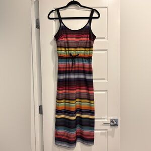 Athleta Havana Multicolor Stripe Midi Strappy Dress Womens XS Lightweight Flowy